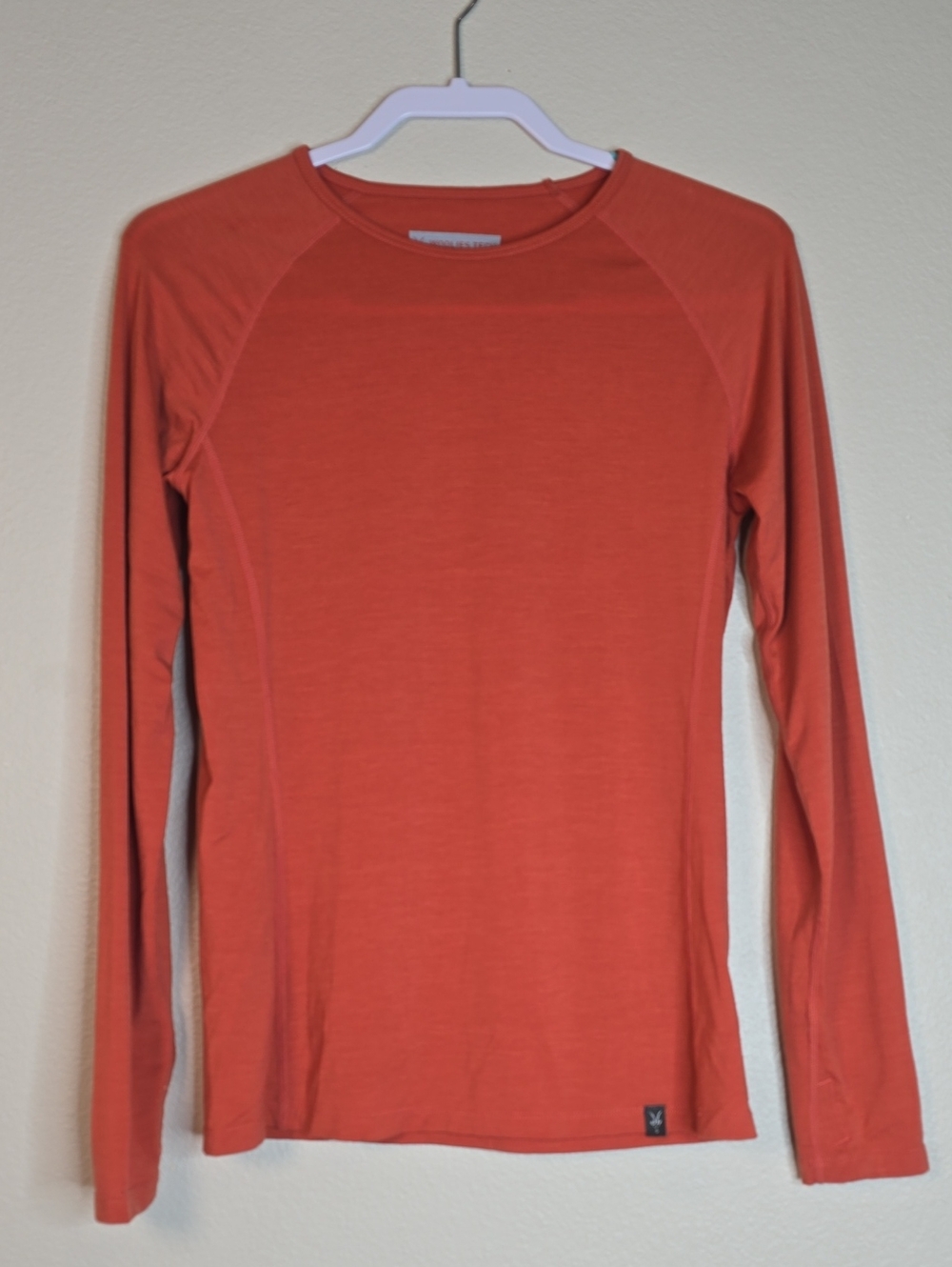 Ibex Woolies Tech Long Sleeve Crewneck Top - Rust Orange Size M NWOT